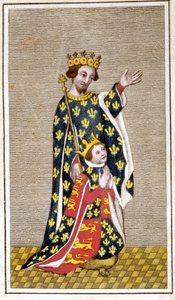 Portrait of Richard III (1452 - 1485) child and his father Richard of York. Engraving from the end of the 18th century. Biblioteca di Brera, Milan. by Unknown artist