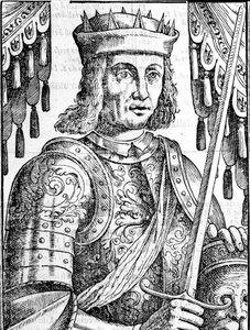 Portrait of Roger II of Hauteville, founder of the monarchy of Sicily. Xilography of the 16th century by Unknown artist