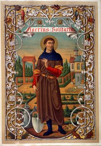 Portrait of Saint Fiacre (gardener, hermitage near Meaux), book n.d. 19th century