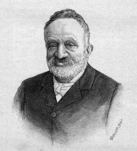 Portrait of Wilfrid de Fonvielle, French journalist and aeronaut - engraving of 1893 by Unknown artist