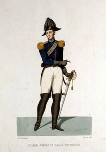 Portrait of a member of the noble guard of the Vatican State.
