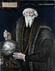 Portrait of the navigator Sebastiano Caboto (Sebastien Cabot) (1476 - 1557), who with his father discovered Labrador and Newfoundland. Engraving by Unknown artist