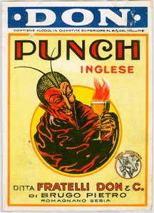 Punch English alcohol advertisement with a devil by Unknown artist