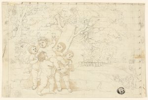 Putti Carrying Young Bacchus by Unknown artist