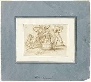 Putti Making Wine by Unknown artist