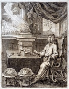 René Descartes in His Office with Scientific Equipment