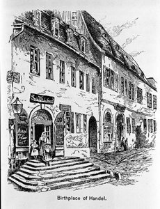 Representation of the house where George Frederick Handel was born. by Unknown artist
