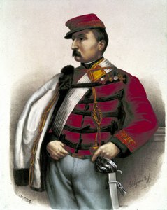 Risorgimento: Portrait of Nino Bixio (1821-1873), Italian military and politician. He took an important part in the Italian Unite. by Unknown artist