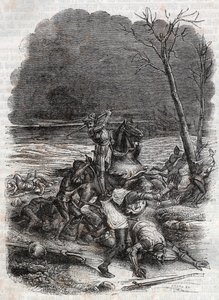 Roland Massacres the People of Cymosque - Engraving of 1851 from 