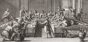 Roman Triclinium, or Dining Room, with Table and Couches by Unknown artist