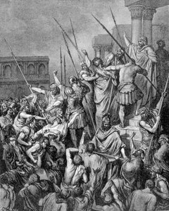 Saint Paul is Halted in Jerusalem. 19th Century Engraving