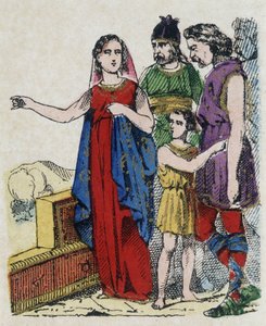 Sainte Genevieve (422-502), patron saint of Paris, dissuaded Parisians from abandoning their city, which was threatened in 451 by Attila, king of the Huns by Unknown artist