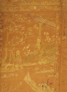 Satin, Embroidered. In the Form of a Large Hanging by Unknown artist
