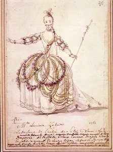 Scenography: costume drawing for the pastoral 