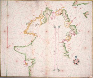 Sea chart of the north coast of Ireland, c.1600 by Unknown artist