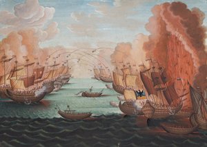 Naval Battle by Unknown artist