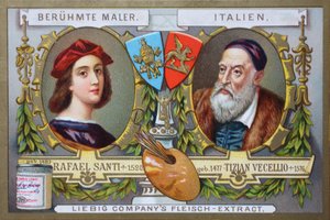 Series of Paintings by Famous Painters, Rafael Santi and Tiziano Vecellio, Italy
