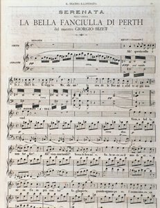 Sheet Music Page for The Fair Maid of Perth, Opera by Georges Bizet by Unknown artist