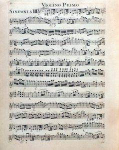 Sheet music page for violin of symphony no. 3 by Christian Cannabich by Unknown artist