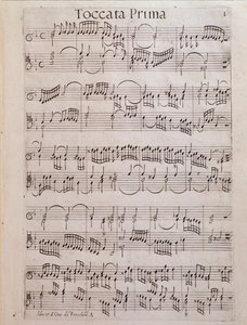 Sheet music page of Second book of toccate by Girolamo Frescobaldi by Unknown artist