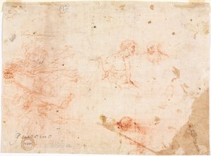 Sketch of Two Men and Other Various Figures (verso) by Unknown artist