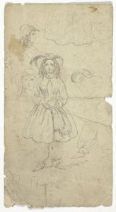 Sketches of Young Girl; Sketches of Banjo Player by Unknown artist