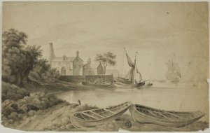 Small Dutch Port with Shipping