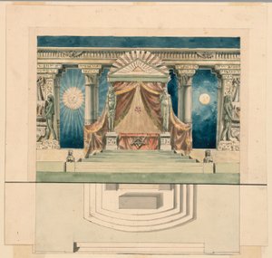 Stage Design, Altar in Egyptian Temple by Unknown artist