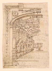 Stage Design: Arcade Leading to a Garden by Unknown artist
