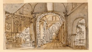 Stage Design, Church Interior by Unknown artist