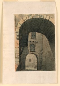 Stage Design, Court in Old Building by Unknown artist