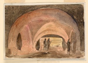 Stage Design, Crypt with Sarcophagus by Unknown artist