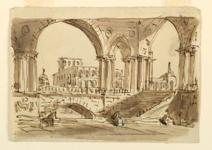 Stage Design, Portico and Stairs by Unknown artist