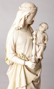 Statue. Madonna and Child. Gift of Mgr Cantineau, dean of the cathedral chapter. 13th century. (detail) bust. by Unknown artist