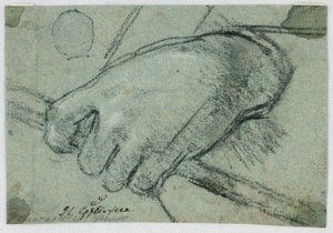 Study: A Left Hand Carrying a Stick by Unknown artist