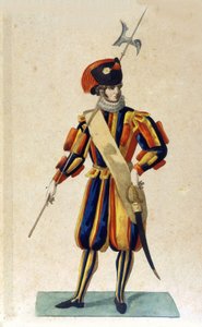 Swiss Guard of the Vatican City in Small Outfit by Unknown artist