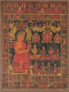 Thangka with Bejeweled Buddha Preaching by Unknown artist