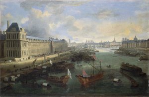 The Grande Galerie of the Louvre, the Pont-Neuf, the Cité, the Collège des Quatres-Nations, ca. 1670 On the Seine, the Royal Galley, between 1670 and 1685 by Unknown artist