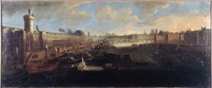 The Grande Galerie of the Louvre, with the Porte Neuve, the Pont-Neuf, the Cité, the Collège des Quatres-Nations under construction and the Quai Malaquais, circa 1665, on the Seine the royal galley, present-day 1st and 6th arrondissements, between 1660 and by Unknown artist