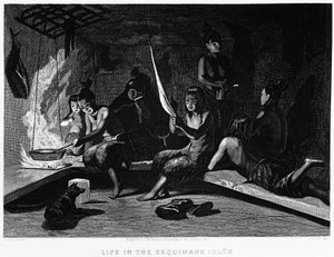 The Life of Eskimos in an Igloo - Elisha Kent Kane, Arctic Exploration in Years 1853 - 1855, Philadelphia, Childs and Peterson by Unknown artist