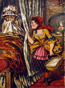 The Little Red Riding Hood. Tale by Charles Perrault (1697). Anonymous illustration by Unknown artist