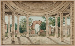 The Mosque of Delhi and the Iron Pillar by Unknown artist