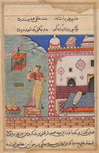 The Parrot Addresses Khujasta at the Beginning of the Twenty-seventh Night (Tales of a Parrot) by Unknown artist