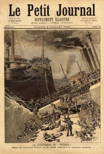 The Victoria battleship sinks off the Syrian coast, spurred by the ship Camperdown by Unknown artist