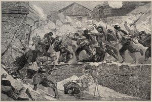 The War between Serbia and Bulgaria, Serbo-Bulgarian War 1885 - Battle of Pirot, 27.11.1885 by Unknown artist