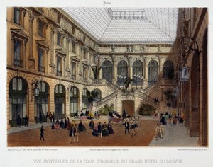 The courtyard of honour of the Grand Hôtel du Louvre by Unknown artist