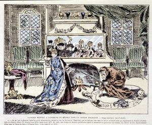 The Future Shown to Catherine de Medici in an Enchanted Mirror - Popular Image of the 18th Century