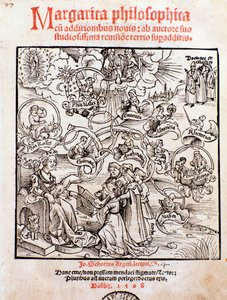 The liberal arts: Trivium (grammar, logic and rhetoric) and quadrivium (arithmetic, geometry, music, and astronomy) by Unknown artist