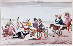The Pleasures and Inconveniences of Velocipedes and Oriferous Horses by Unknown artist