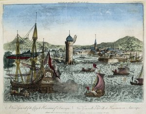 The port of Havana and the surrounding navigation - engraving by Unknown artist